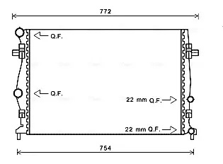 Радіатор охолодження двигуна AVA Cooling Systems VNA2343 (фото 1)