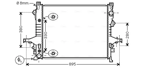 Радіатор охолодження двигуна AVA Cooling Systems VO2133 (фото 1)