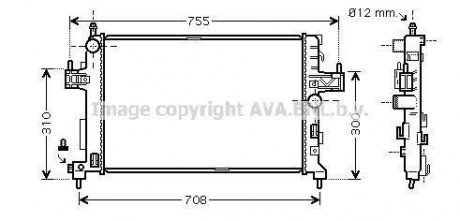 Радіатор охлаждения двигателя CORSAC 13/7CDTi MT/AT 03- ava cooling systems OLA2380