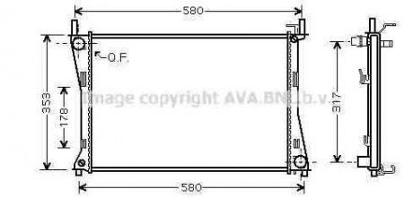 Радиатор охлаждения двигателя FIESTA5/FUSION 14/6 MT 02 ava cooling systems FDA2325