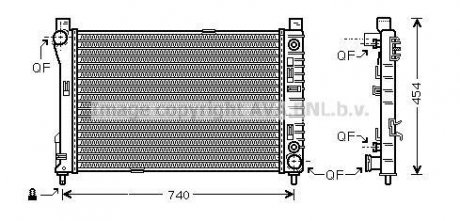 Радиатор охлаждения двигателя W203(C) MT/AT +/-AC 00-02 ava cooling systems MSA2286