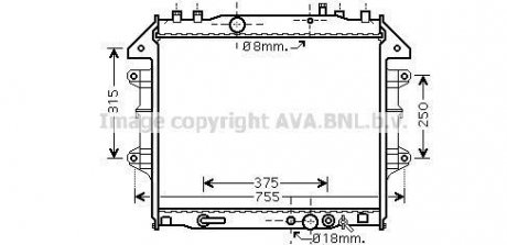 Радиатор охлаждения двигателя ava cooling systems TO2496