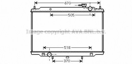 Радиатор охлаждения двигателя ava cooling systems DN2266