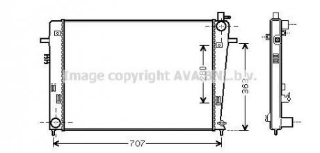 Радіатор охолодження двигуна ava cooling systems HY2328