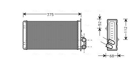 Радіатор пічки (опалювача) ava cooling systems RT 6226 на Опель Мовано