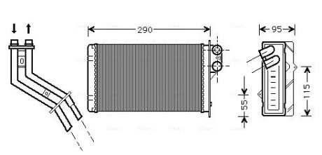 Радиатор печки (отопителя) ava cooling systems RT 6227