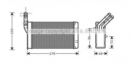 Радиатор отопителя CITR ZX/XANTIA / PEUG 306 ava cooling systems CN6055