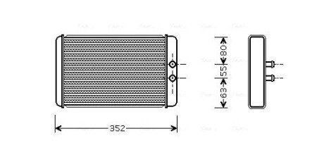 Радиатор печки (отопителя) ava cooling systems FTA6265 на Пежо Боксер