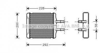 Радиатор отопителя LANOS/NUBIRA ALL 97- (пр-во) ava cooling systems DWA6027
