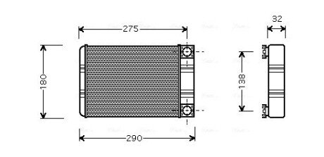 Радиатор отопителя MERCEDES C-CLASS W 203 (00-) (AVA) ava cooling systems MSA6312 на Мерседес G-Class w463