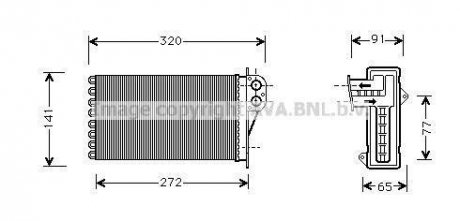 Радиатор отопителя PEUG 206/CITR PICASSO 99- ava cooling systems PE6199