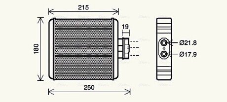 Радіатор пічки (опалювача) ava cooling systems VN6196 на Шкода Фабия 2