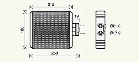 Радиатор отопителя POLO4/IBIZA4/FABIA 02- VW6196 (Ava) AVA Cooling Systems VN6196