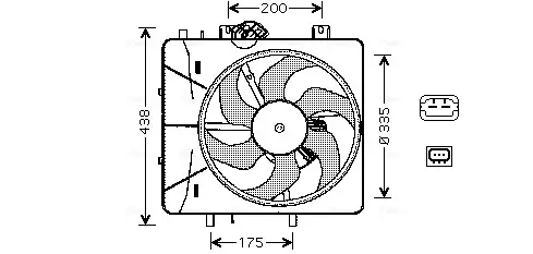Вентилятор (комплект) AVA cooling systems CN7527