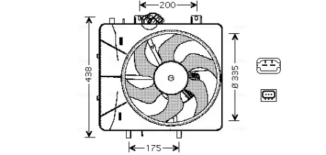 Вентилятор (комплект) AVA cooling systems CN7527