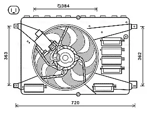 Вентилятор (комплект) AVA Cooling Systems FD7556