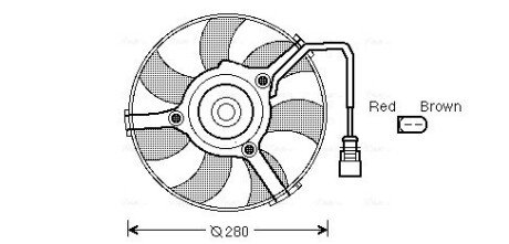 Вентилятор охлаждения радиатора ava cooling systems AI 7516 на Ауди А8 д2