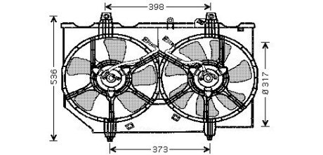 Вентилятор охлаждения радиатора ava cooling systems DN7513 на Ниссан Х (икс) трейл т30