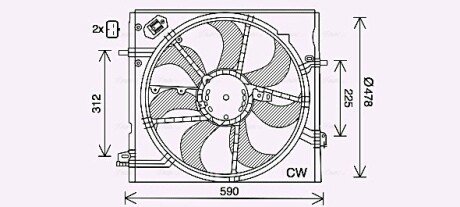 Вентилятор охлаждения радиатора ava cooling systems DN7536