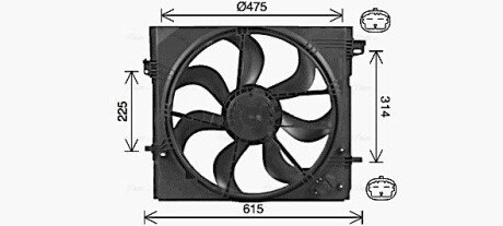 Вентилятор охлаждения радиатора ava cooling systems DN7540 на Ниссан Qashqai j11