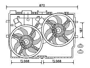 Вентилятор охолодження радіатора ava cooling systems FT7584 на Фиат Дукато 250