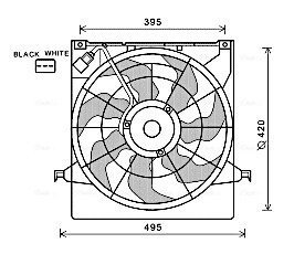 Вентилятор охолодження радіатора ava cooling systems KA7522 на Киа Ceed 2008