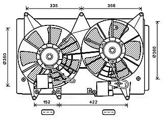 Вентилятор охолодження радіатора ava cooling systems MZ7547 на Мазда Сх 7