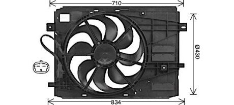 Вентилятор охлаждения радиатора ava cooling systems PE7561 на Пежо 5008