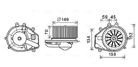 Вентилятор салона AUDI, SKODA, VW (AVA) ava cooling systems VN8352 на Ауди А4 б5