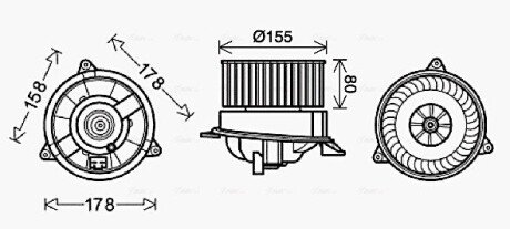 Вентилятор салона FORD FOCUS I (98-) (AVA) ava cooling systems FD8495 на Форд Transit