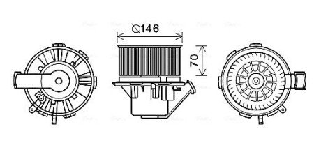 Вентилятор салона MB, VW (AVA) ava cooling systems MS8648