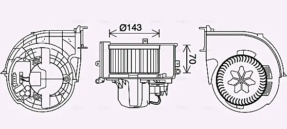 Вентилятор салону BMW X5 SERIES (вир-во AVA) AVA cooling systems BW8574