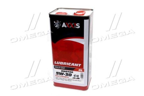 Масло моторн. 5W-30 С4 RN0720 Gold Sint (Каністра 4л) axxis AX2189
