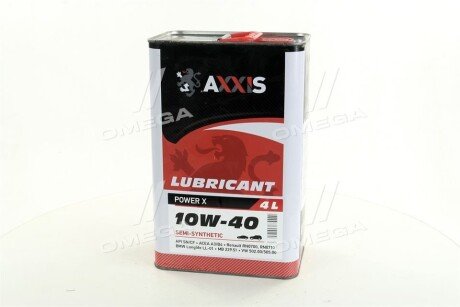 Олива моторн. 10W-40 Power Х (Каністра 4л) axxis AX-2034