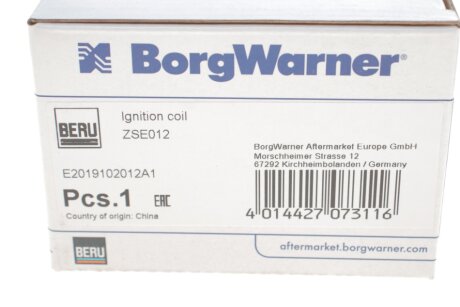 Катушка (модуль) зажигания beru ZSE012