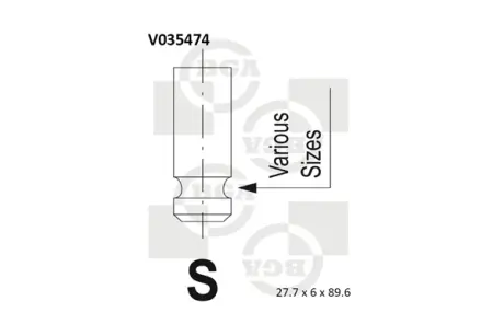Клапан двигуна BGA V035474