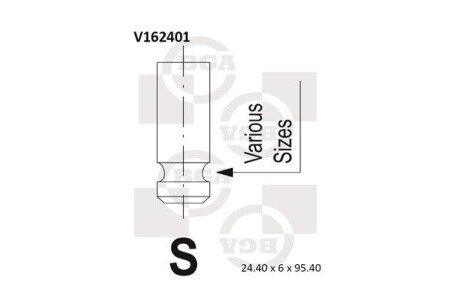 Клапан двигуна bga V162401