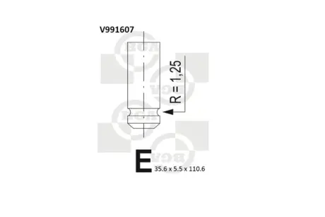 Клапан двигуна BGA V991607 Chevrolet Aveo т250