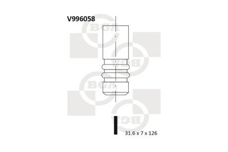 Клапан двигуна bga V996058