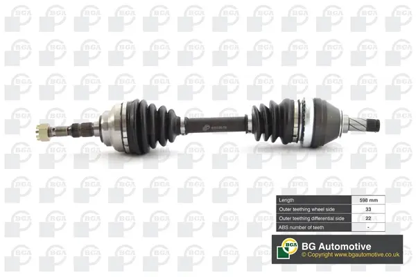 Полуось Astra 98-07 1.7CDTi/Astra/Vectra/Zafira 1.8i 99-05 (33/22) 596mm Л. BGA DS9505L