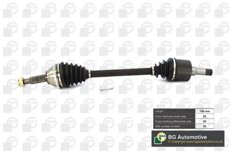 Полуось Transit 2.0/2.4 00-14 Л. BGA DS2326L