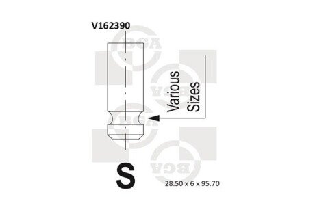 Впускний клапан bga V162390 на Hyundai Sonata nf