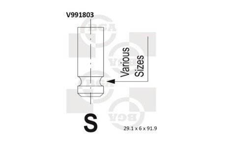 Впускной клапан bga V991803 на Hyundai Accent 2008