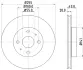 HELLA PRO TOYOTA гальмівний диск передн.Yaris 00-05 BHS (Behr Hella Service) 8DD 355 108-881 (фото 4)