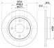 HELLA PRO FORD Диск гальмівний задній FIESTA VII 1.0 BHS (Behr hella service) 8DD355126611