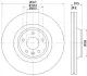 (High Carbon)Диск гальмівний перед. Audi A6, A6 Allroad 2.0-4.2 05.04-08.11 BHS (Behr Hella Service) 8DD355128311 (фото 4)
