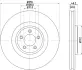 HELLA PRO HIGH CARBON JAGUAR Гальмівний диск передн. F-TYPE, XF I, XK II BHS (Behr hella service) 8DD355129071