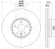 HELLA PRO VOLVO Диск гальмівний передн. XC60 I 2.0, 2.4 08- BHS (Behr hella service) 8DD 355 129-141