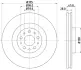 HELLA PRO HIGH CARBON FIAT гальмівний диск передн. Doblo 10- BHS (Behr Hella Service) 8DD355129351 (фото 4)