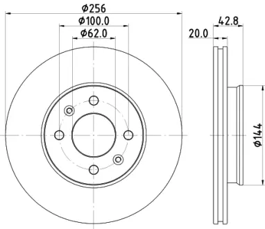 HELLA PRO KIA диск гальм. передн. Picanto 17- BHS (Behr hella service) 8DD355130001